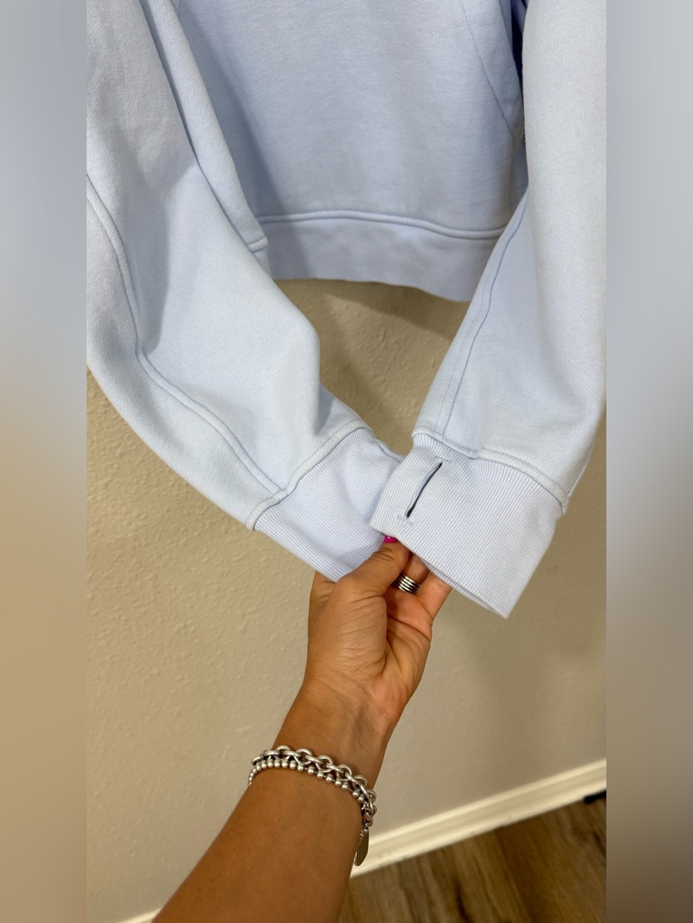 Lululemon Scuba Oversized Half-Zip Hoodie XL/XXL Blue Linen Light Blue - Picture 5 of 9